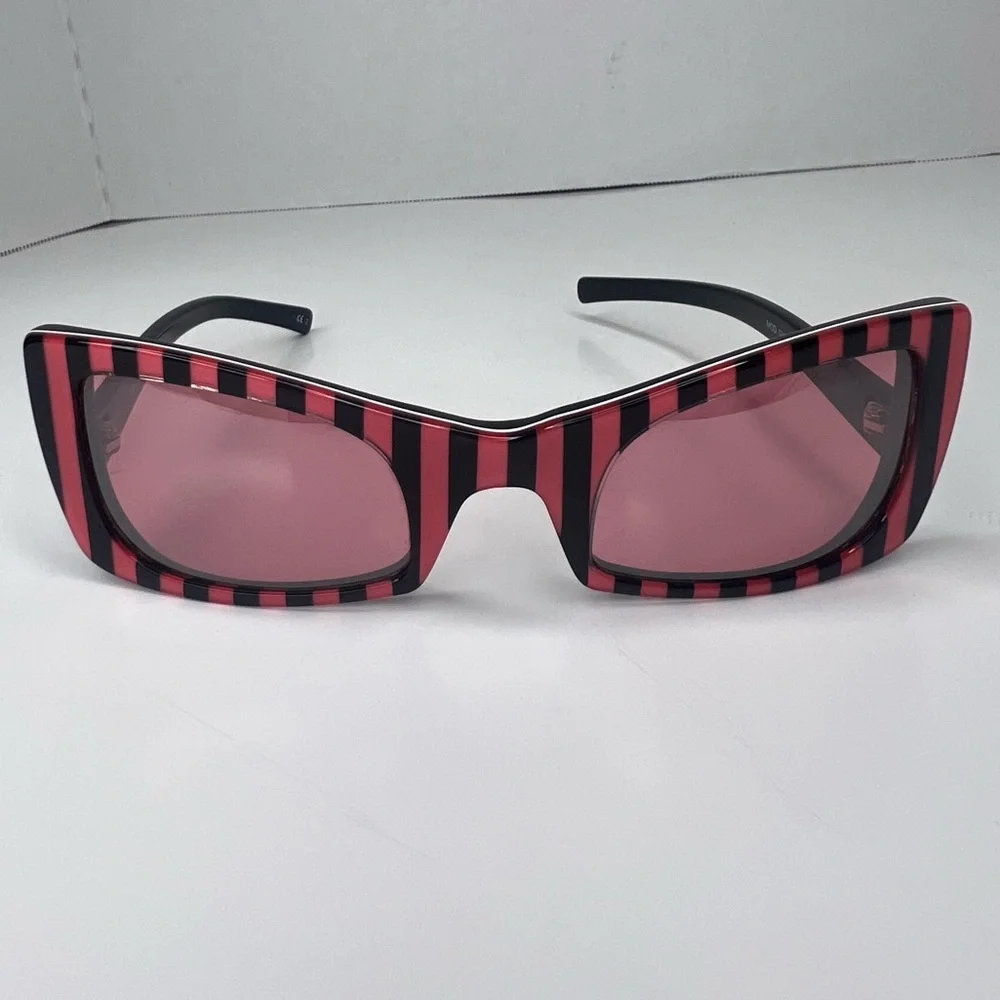VERSACE Black/Pink‎ Stripe Sunglasses MOD GV3 | PRELOVED!!💓🖤🕶️☀️